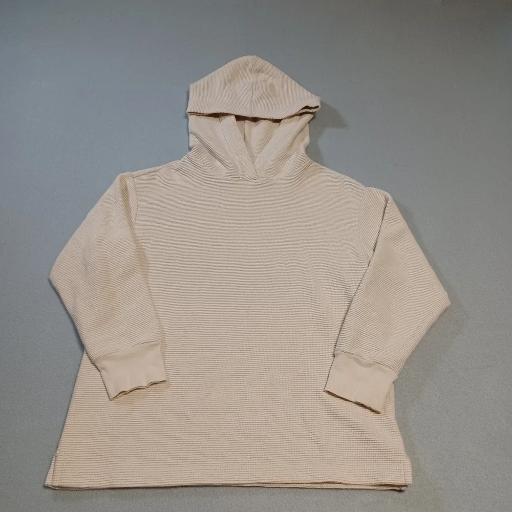 Wonder Nation Boys Beige Ribbed Hoodie‎ S 6-7 Long Sleeve Pullover WM18816A-0422